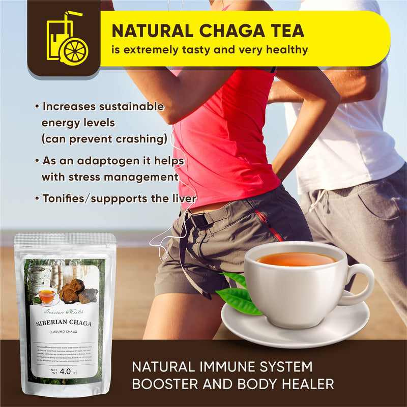 Premium Wild Harvested Chaga Mushrooms (4 oz) | Healthy Immune System Support | Antioxidant Tea Supplement