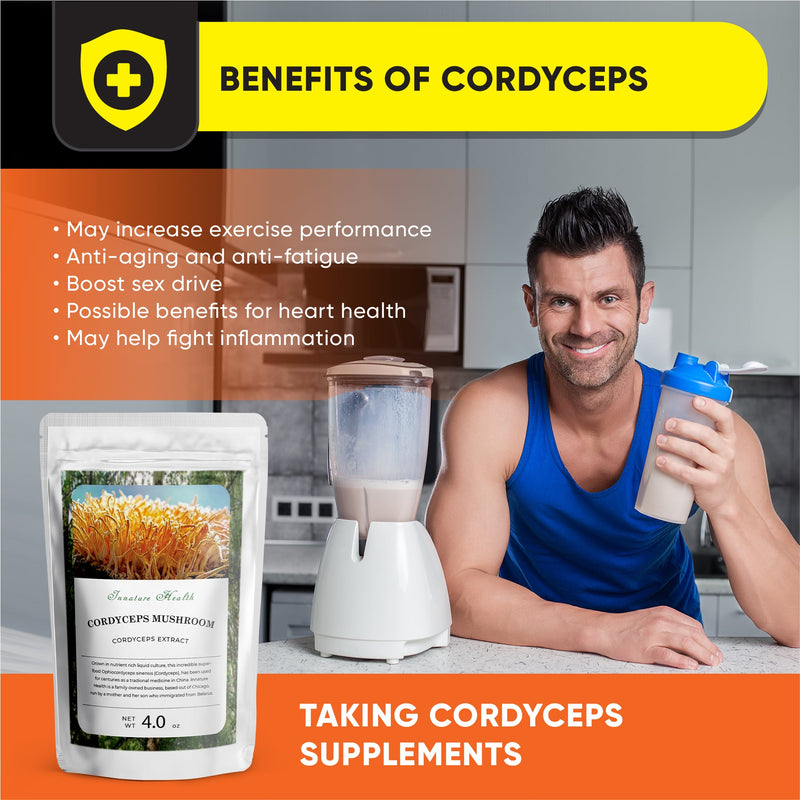 Cordyceps Extract (4 oz) – Immune Support Boost – Cardiovascular Health Promoting Supplement